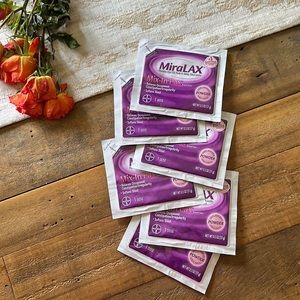 Miralax travel pouches. Open box. 6 left. Over the counter.